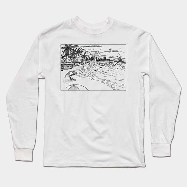 Beach. Long Sleeve T-Shirt by RENAN1989